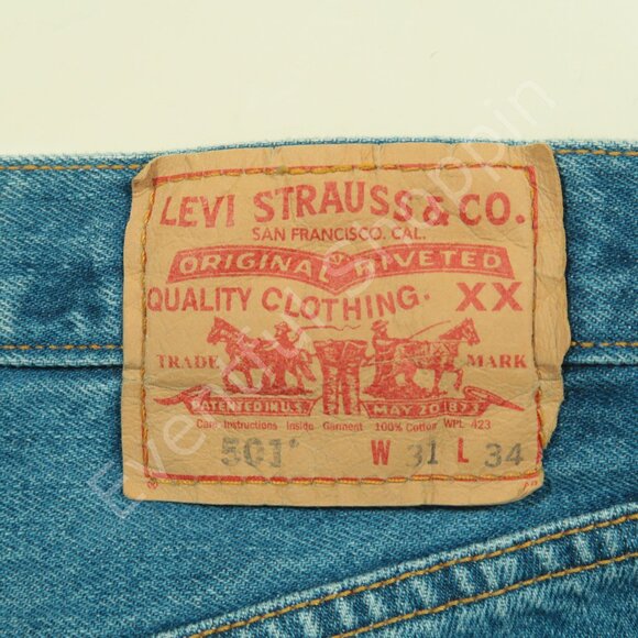 Vintage Levis 501 Original Fit Jeans Mens 31 Blue Denim 90s - Picture 4 of 9